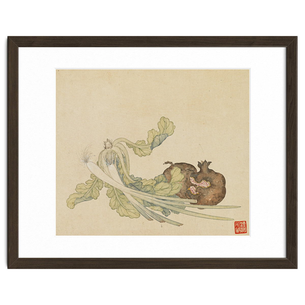 Wang Chengyu ~flowers, Vegetables, Pomegranates, Onions, Chinese Cabbage, Vegetables