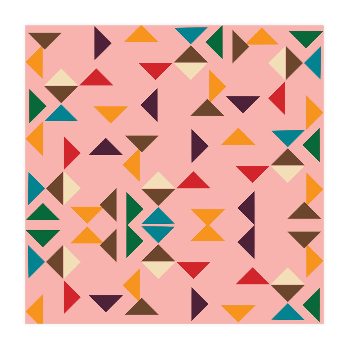 Kilim Pink Triangle Pattern (Print Only)