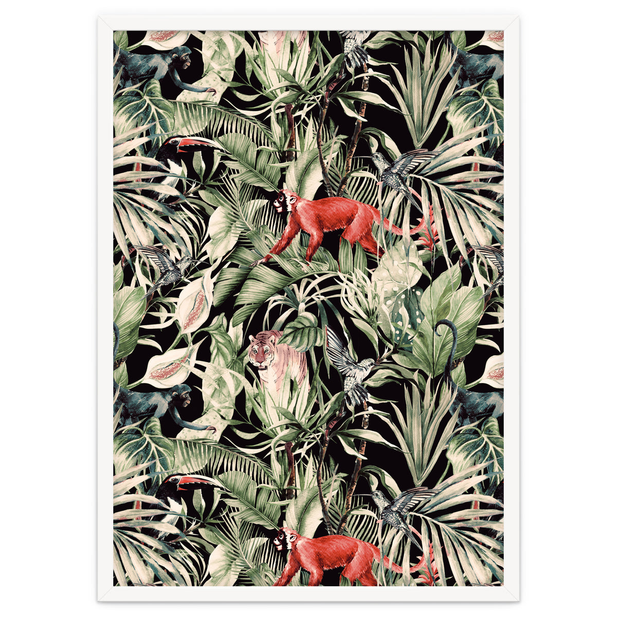 Animals In The Dark Of The Jungle