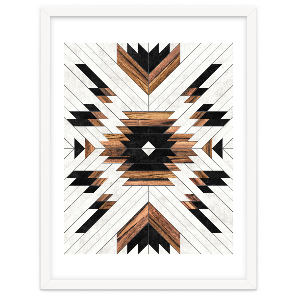 Urban Tribal Pattern No.5 - Aztec - Concrete and Wood