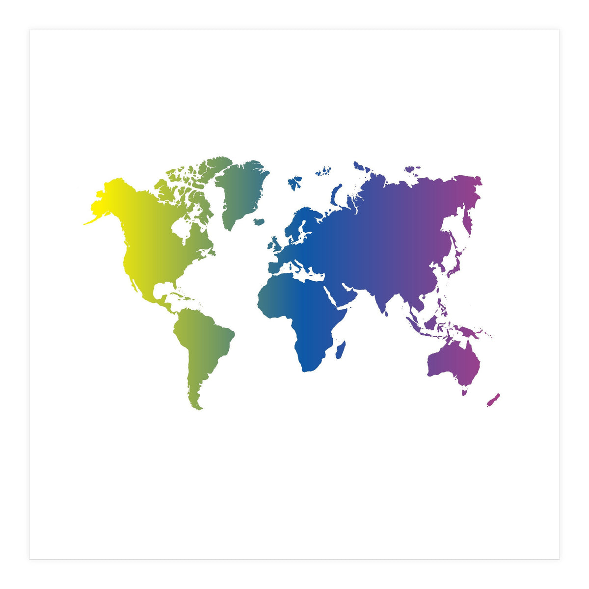 Multicolor World Map (Print Only)