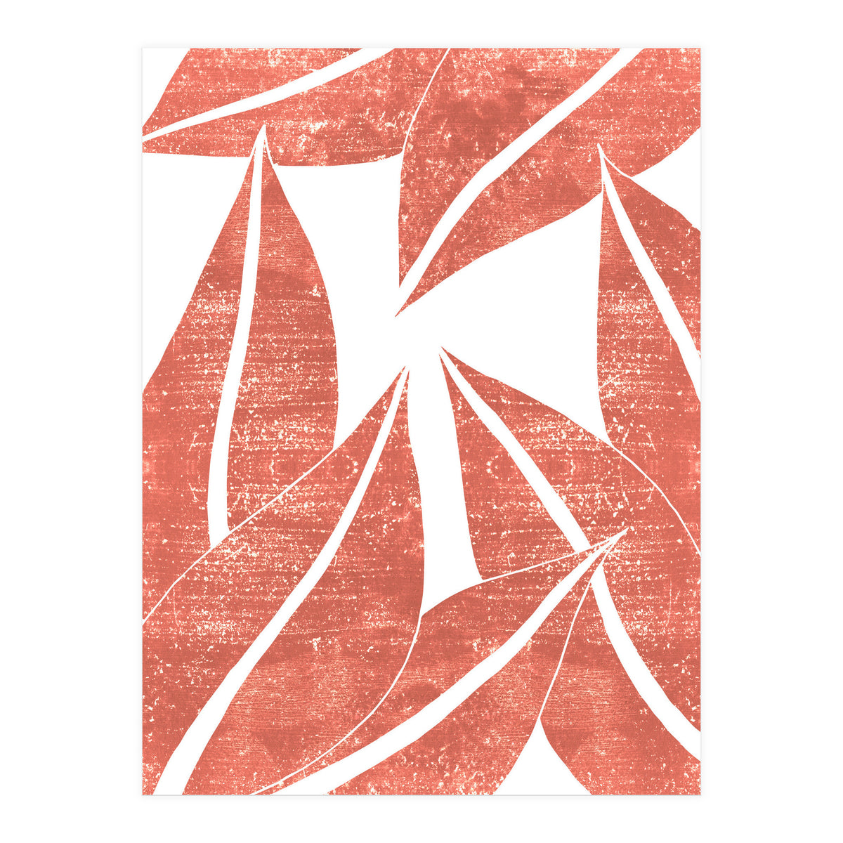 Abstract Terracotta Leaves 1 - Burnt Orange (Print Only)