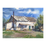 Country house. Watercolor painting art. (Print Only) thumbnail