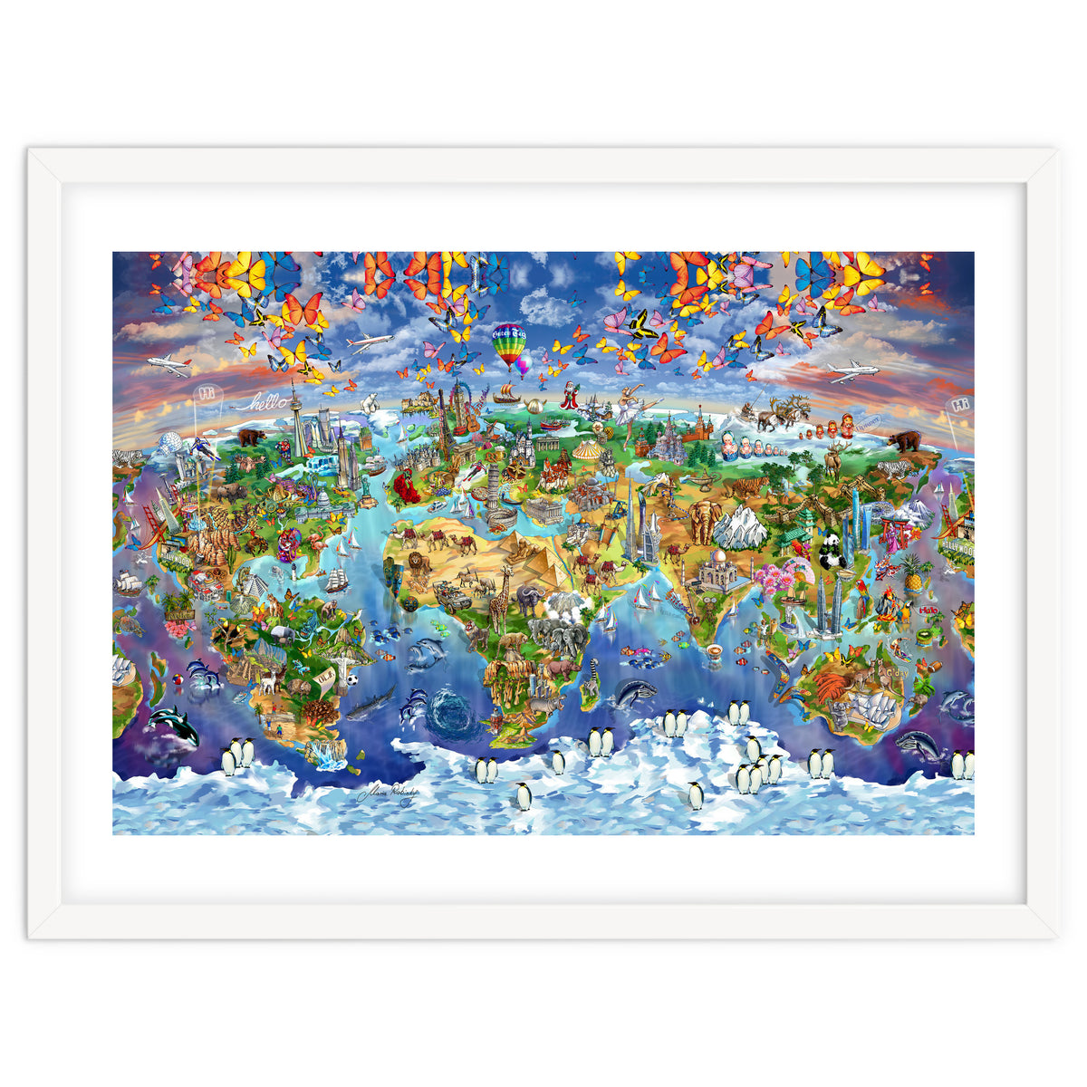 World Wonders Illustrated Map