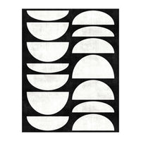 Mid-Century Modern Pattern No.8 - Black and White Concrete (Print Only)