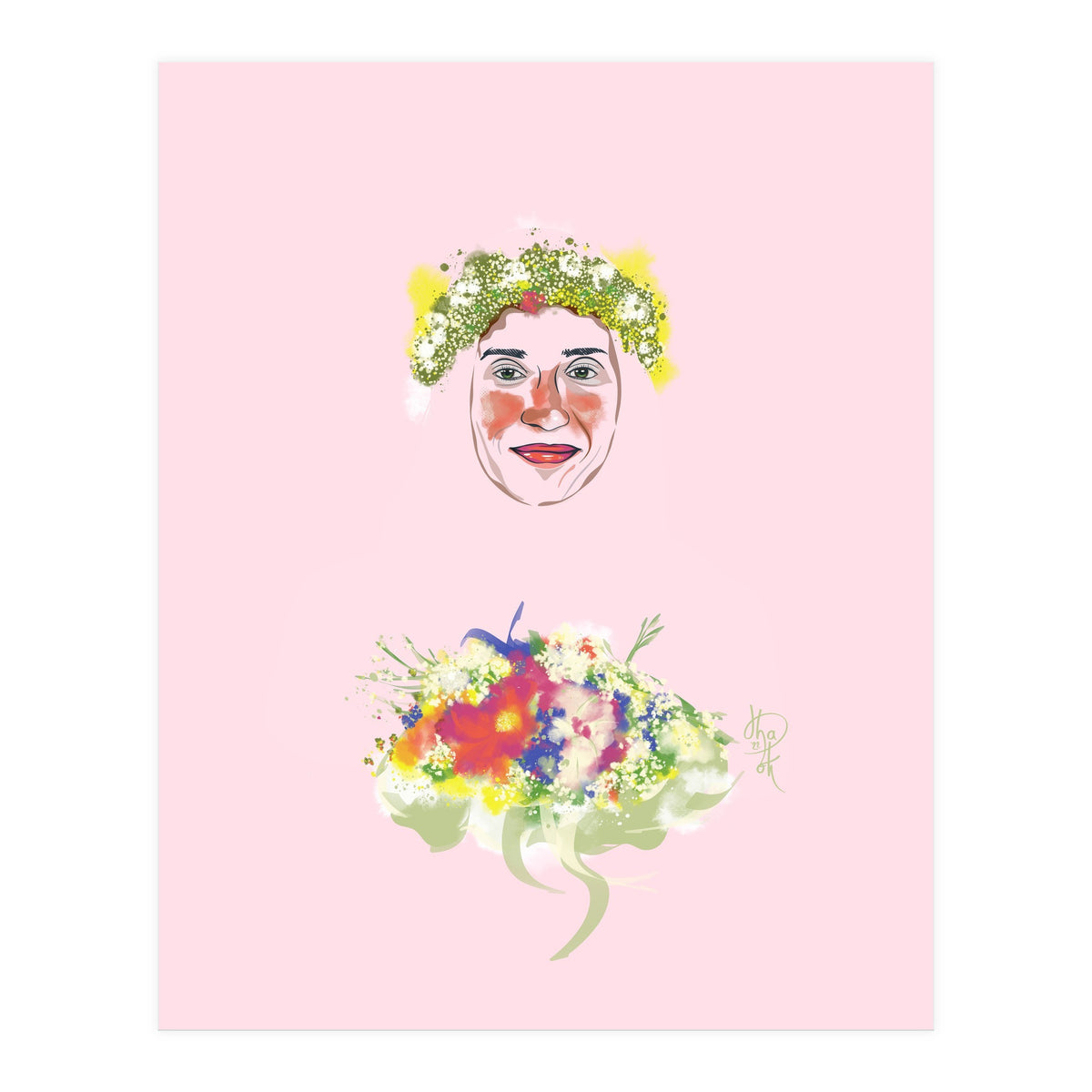 Girl In Wreath 2 (Print Only)