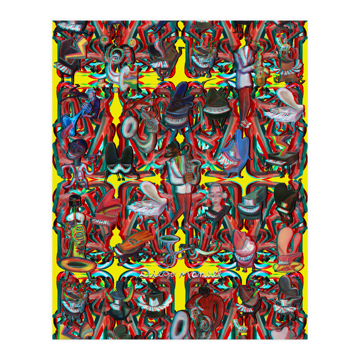 Formas 14 34 3d And Pianos 7 (Print Only)