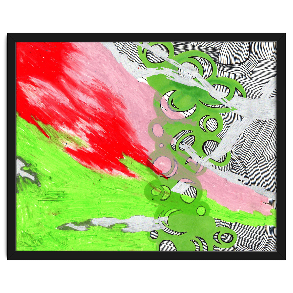 Green and Pink Spill