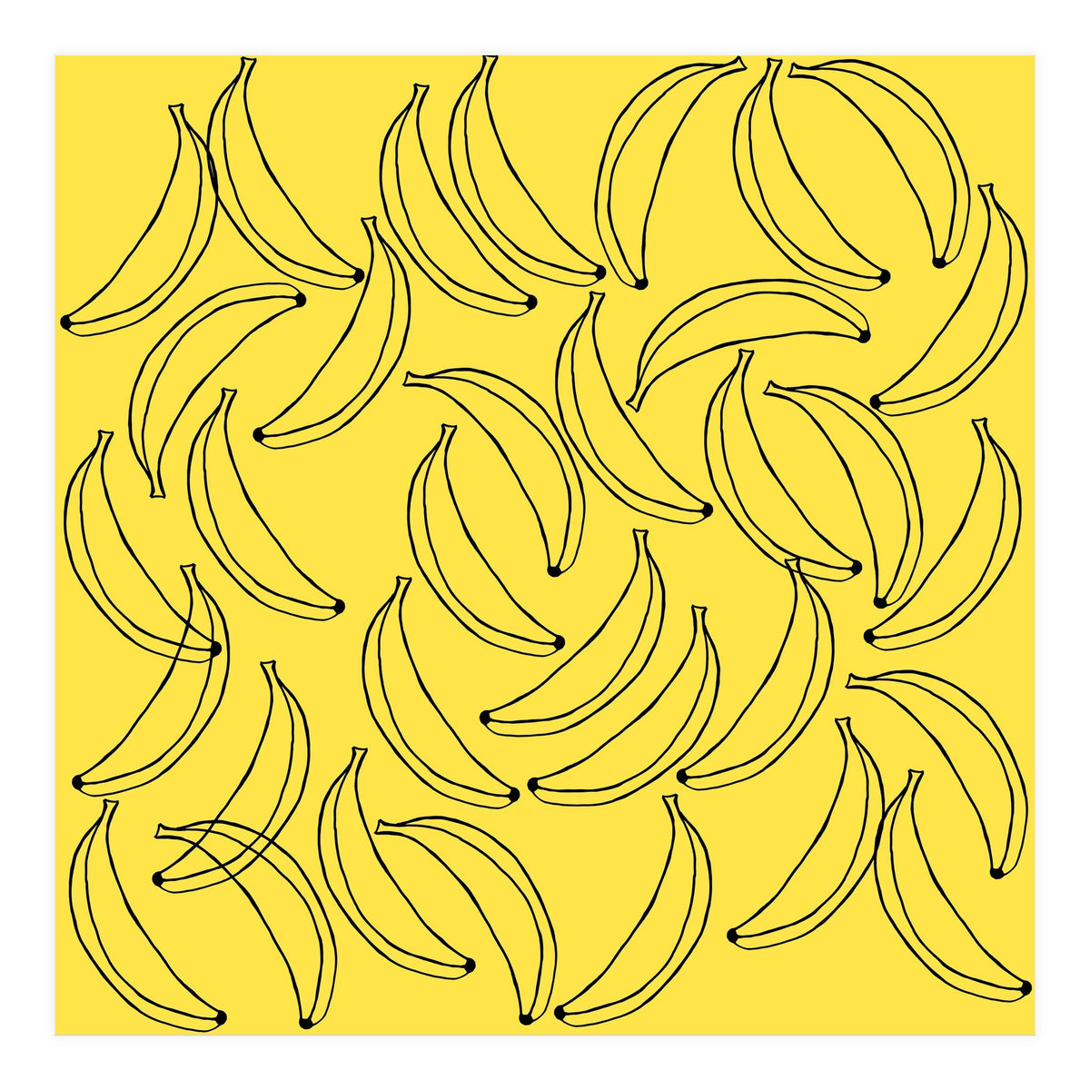 Bananas pattern on yellow background (Print Only)
