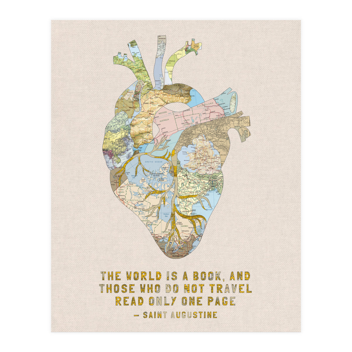 A Traveller's Heart + Quote (Print Only)