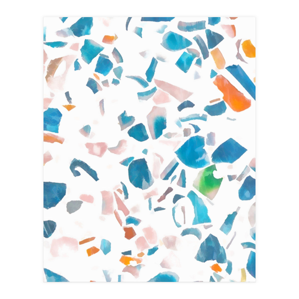 White Blue Terrazzo (Print Only)