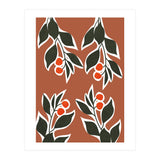 Red Cherry Leaf Boho Botanical II (Print Only) thumbnail