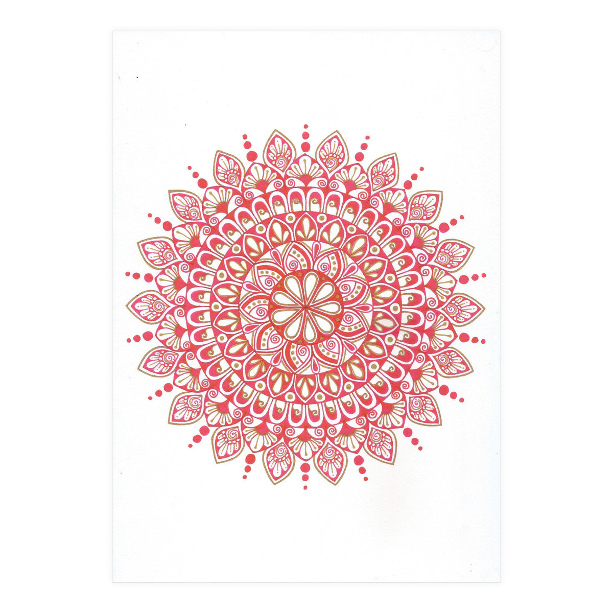 Red & Gold Mandala 2 (Print Only)