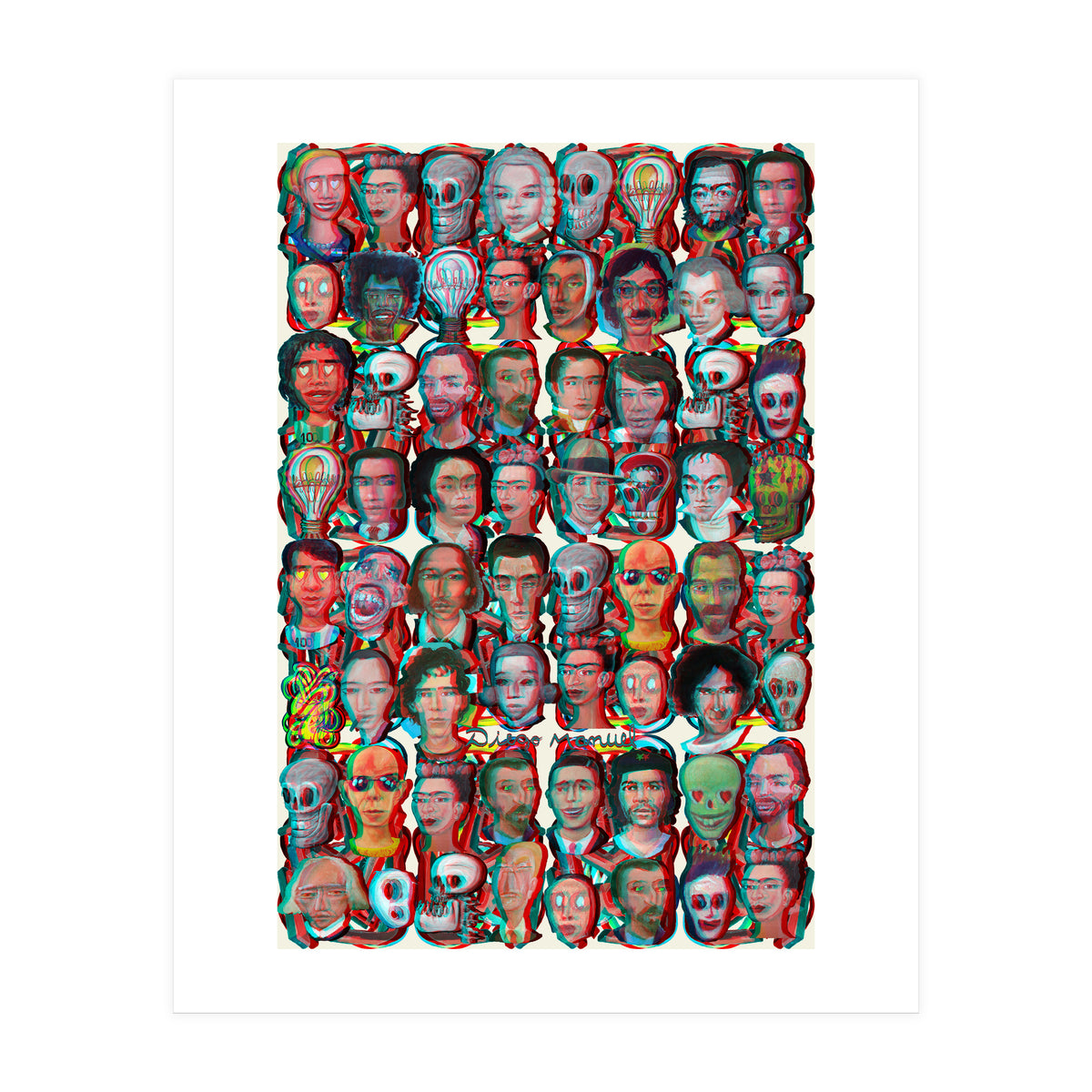 Formas 14 34 3d And Retratos 3 (Print Only)