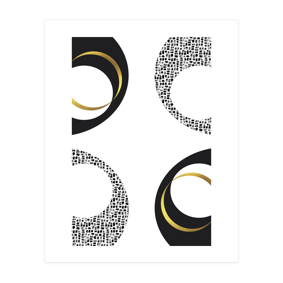 Black & White Abstract No. 7 | gold (Print Only)