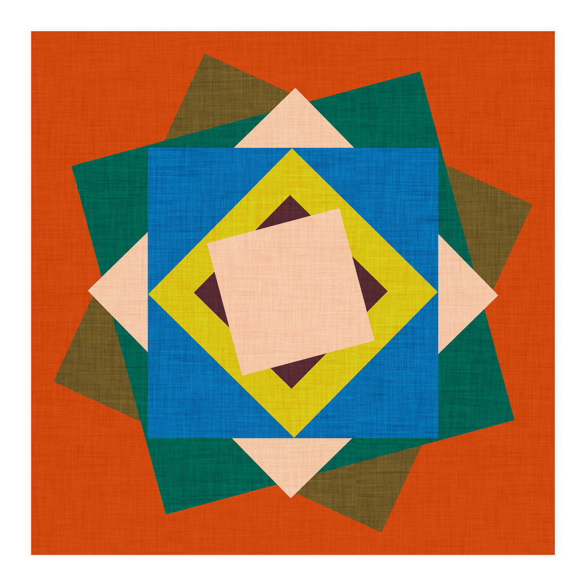 Kilim Floral Orange (Print Only)