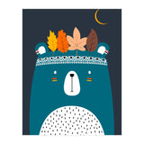Cute Little Bear Turqouise (Print Only) thumbnail