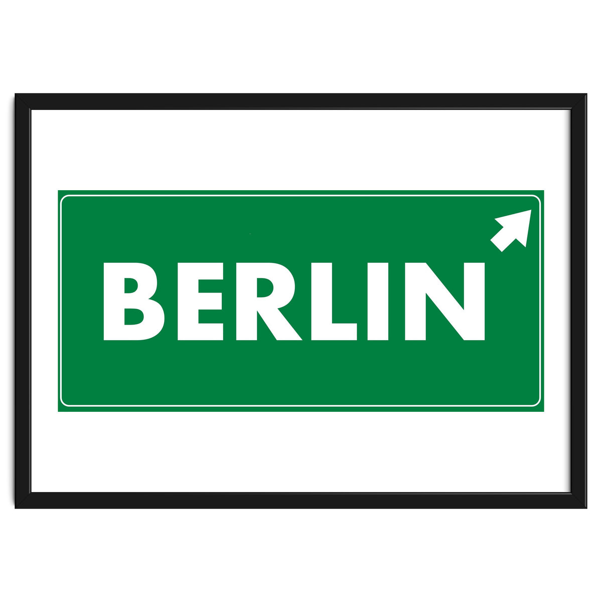 Let`s go to Berlin, Germany! Green road sign