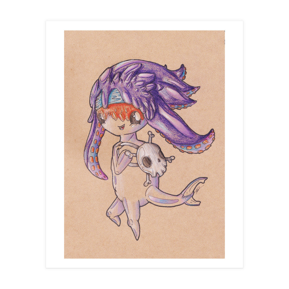 Octopus School Girl (Print Only)