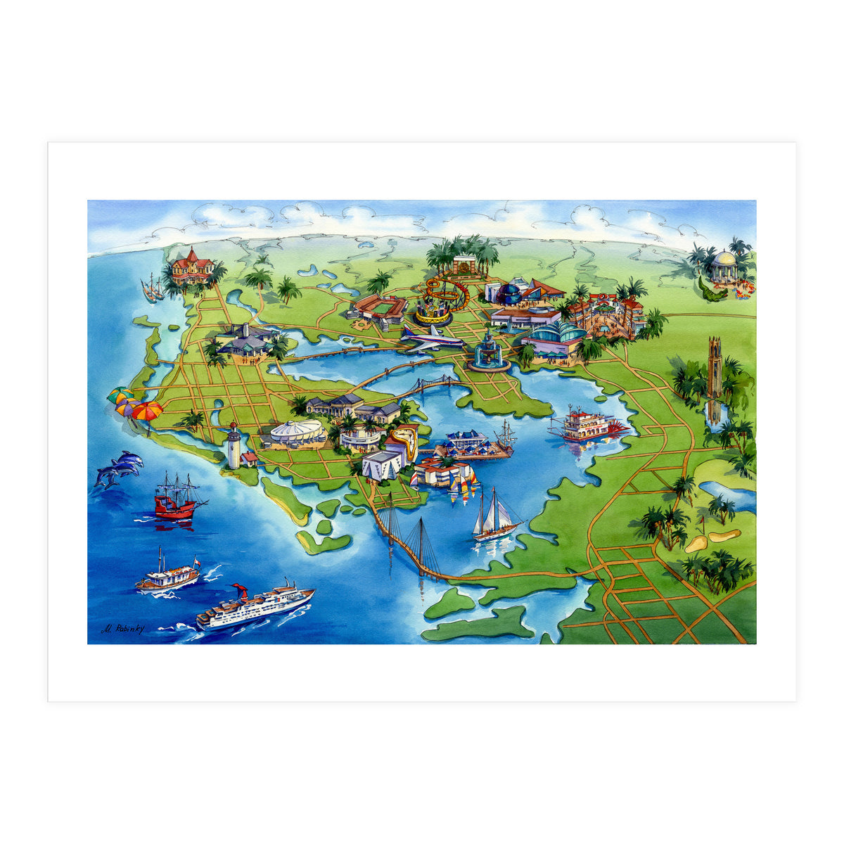 Tampa Bay Illustrated Map (Print Only)