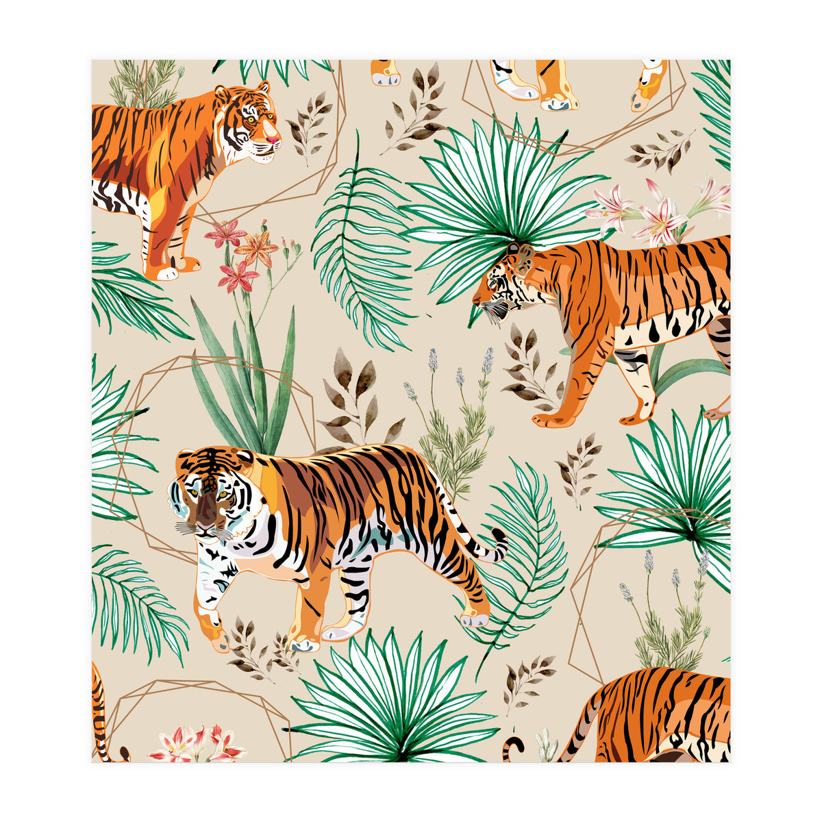 Tropical And Tigers (Print Only)
