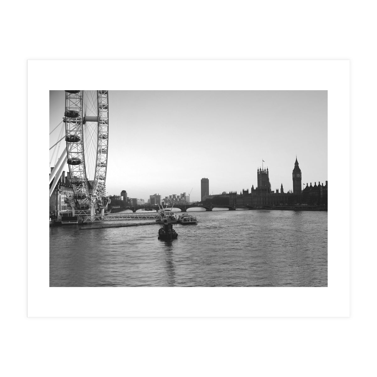 London River Thames, Big Ben House of Parliament  (Print Only)