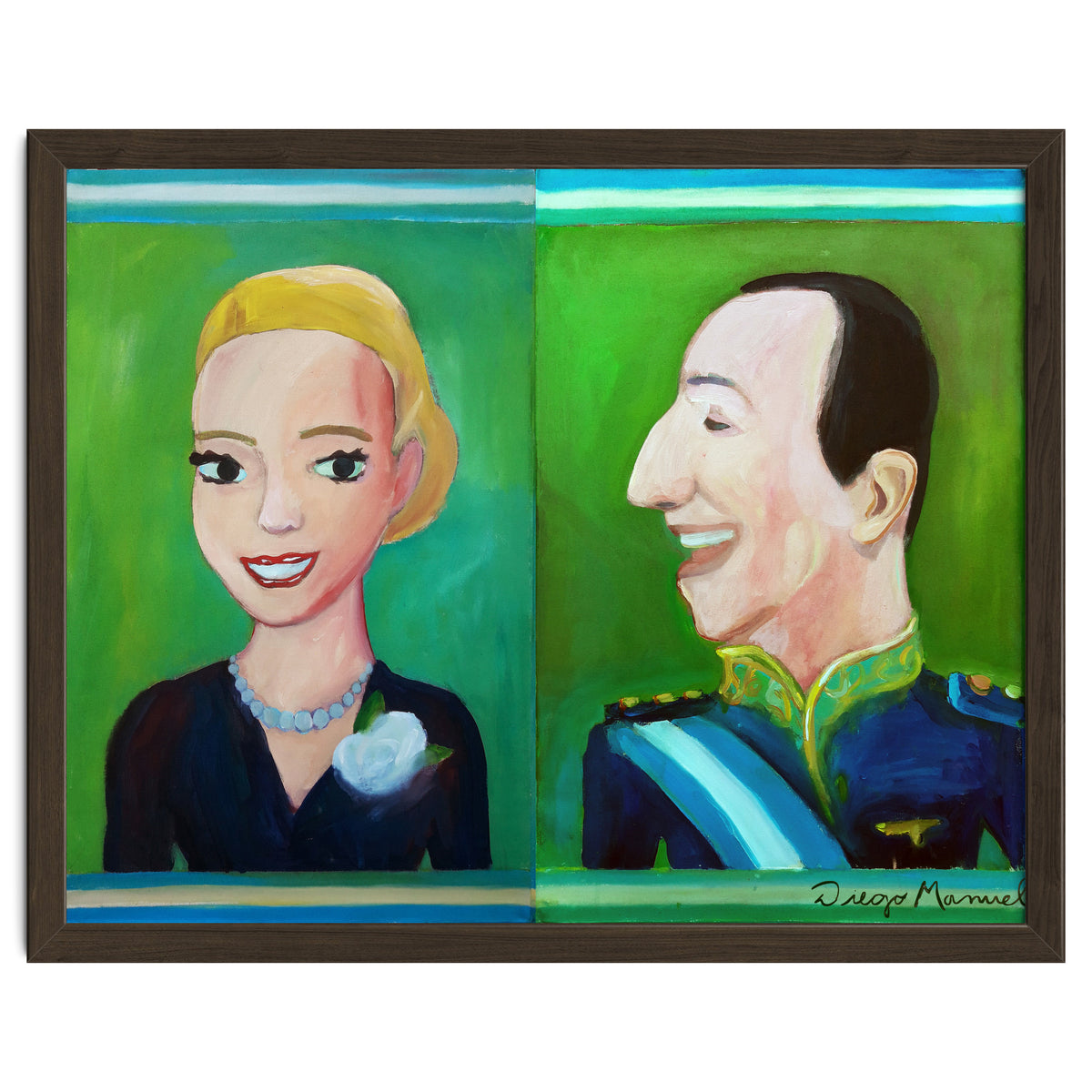 Evita y Juan Perón Díptico