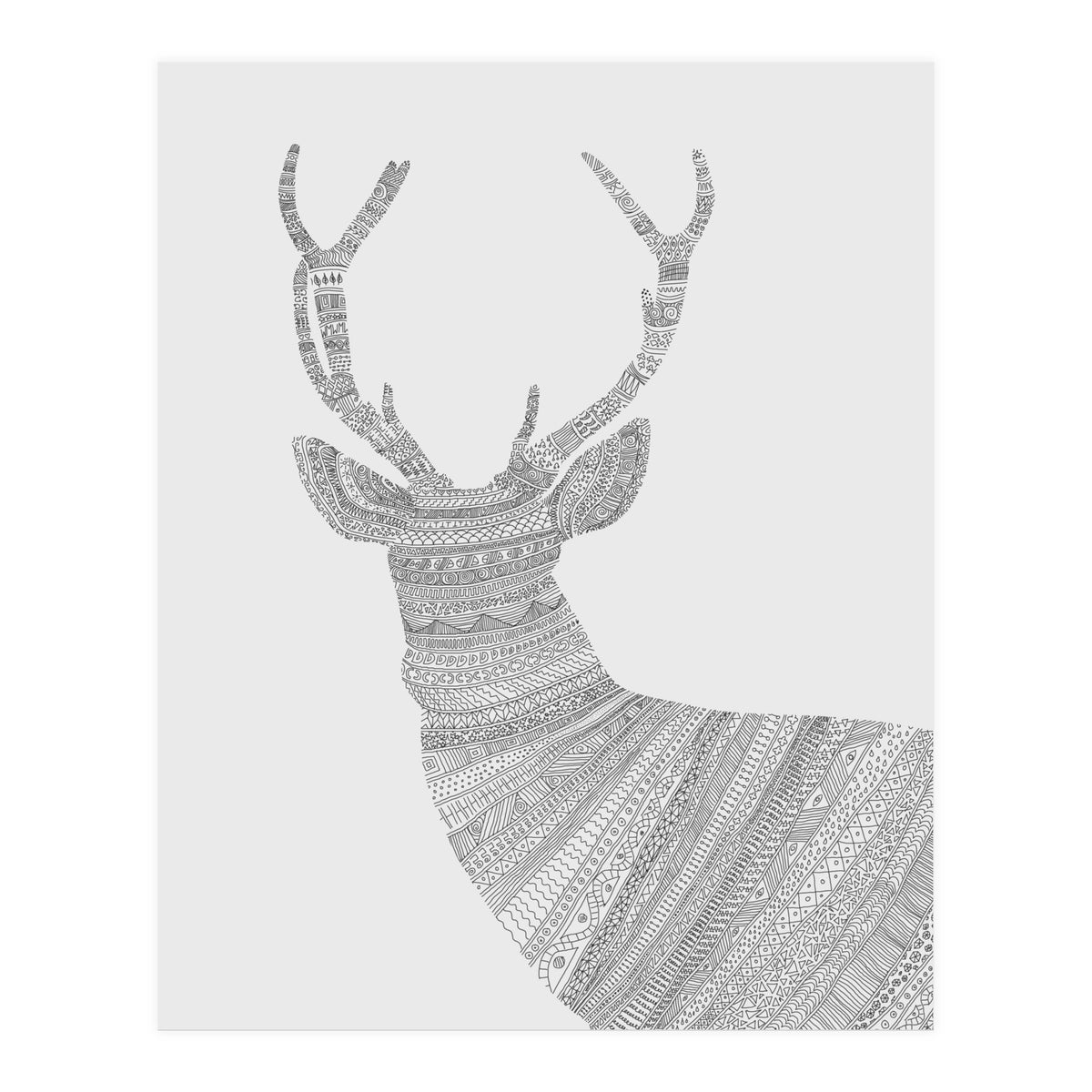 Stag Grey Poster (Print Only)