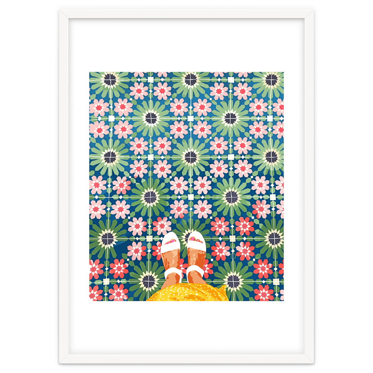 For The Love of Tiles | Moroccan Modern Bohemian Décor | Exotic Travel Watercolor Painting