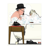 Winston Churchill in Bathtub, Funny Bathroom Humour (Print Only) thumbnail