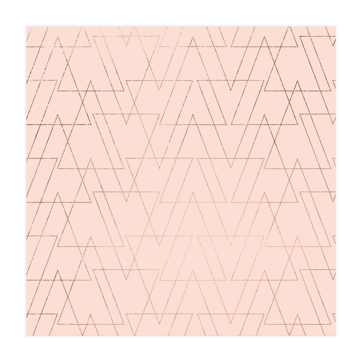 Modern Rose Gold Geometric Thin Triangles Blush Pink Abstract Pattern (Print Only)