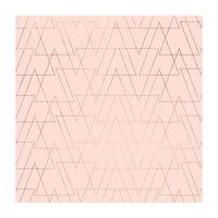 Modern Rose Gold Geometric Thin Triangles Blush Pink Abstract Pattern (Print Only)