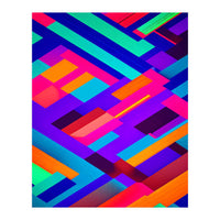 Eclectic Alignment, Abstract Maximalist Geometric Painting, Contemporary Modern Shapes, Pop Of Color (Print Only)