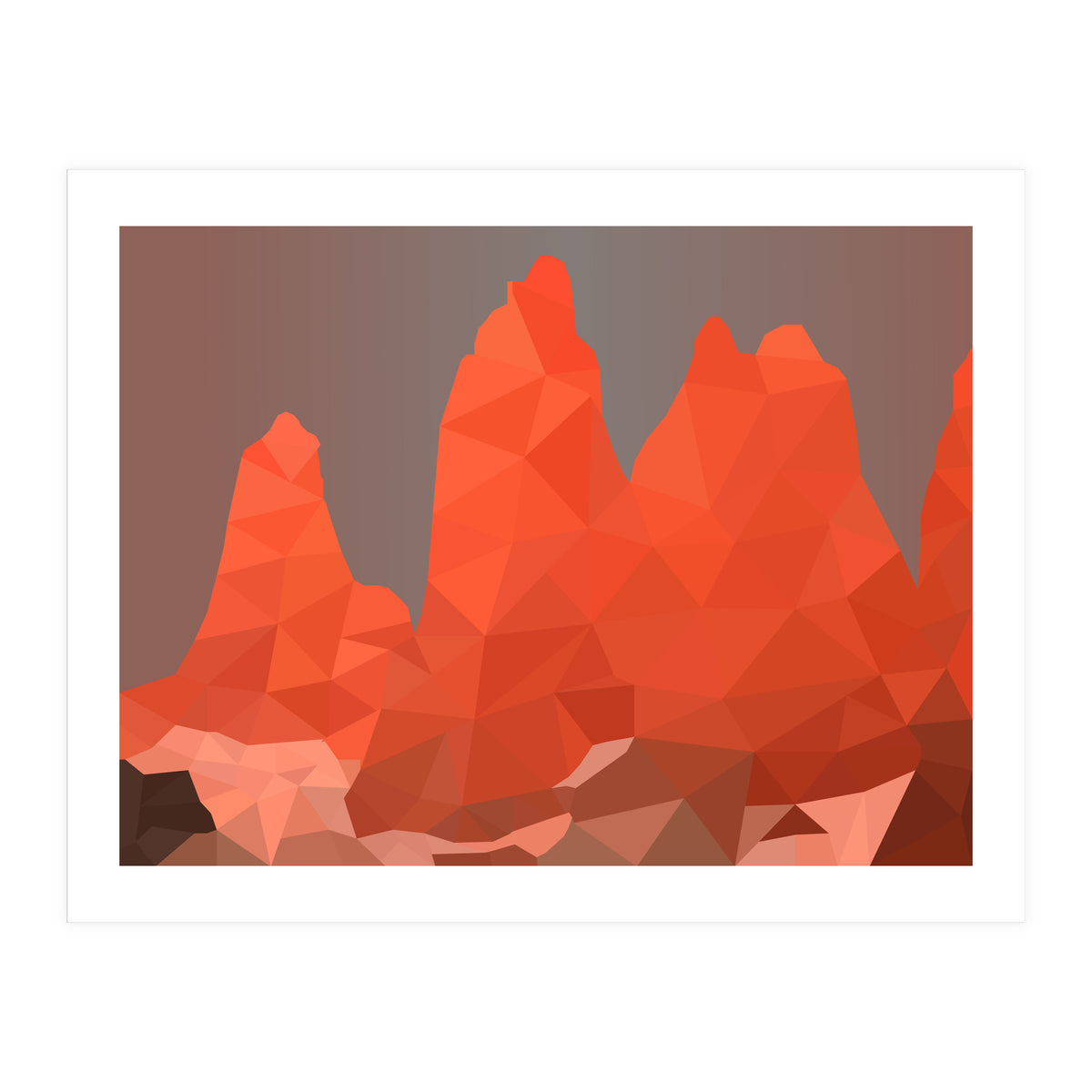 Torres Del Paine National Park Low Poly Art (Print Only)