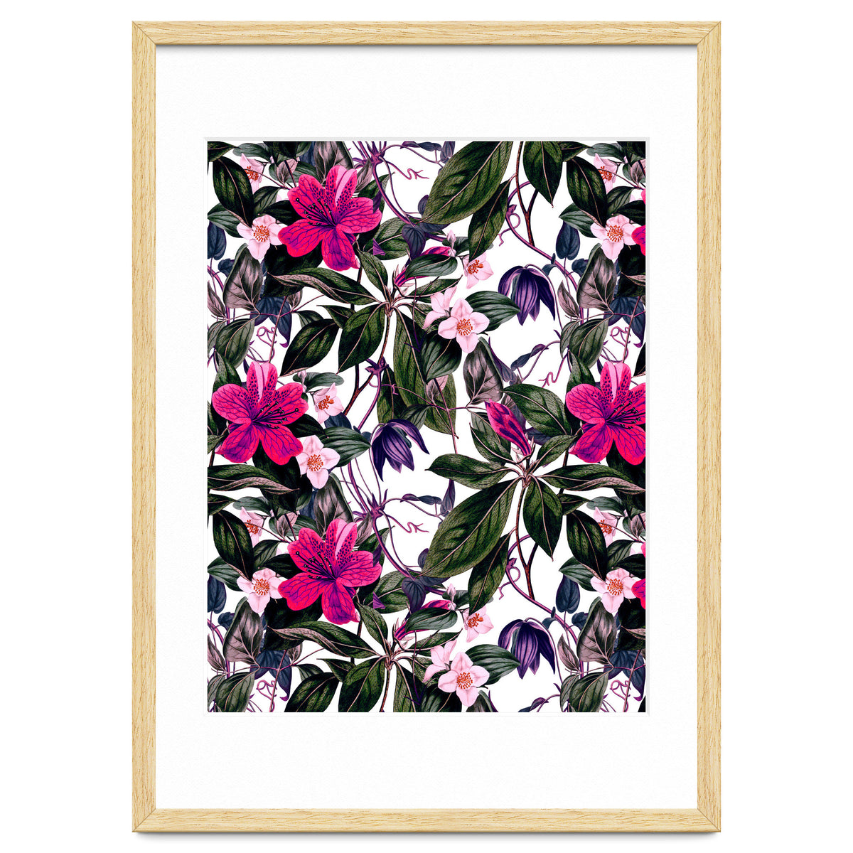 Pattern antique botanical flowers