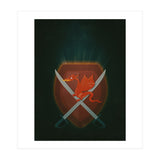 Heraldic dragon and cutlasses (Print Only) thumbnail
