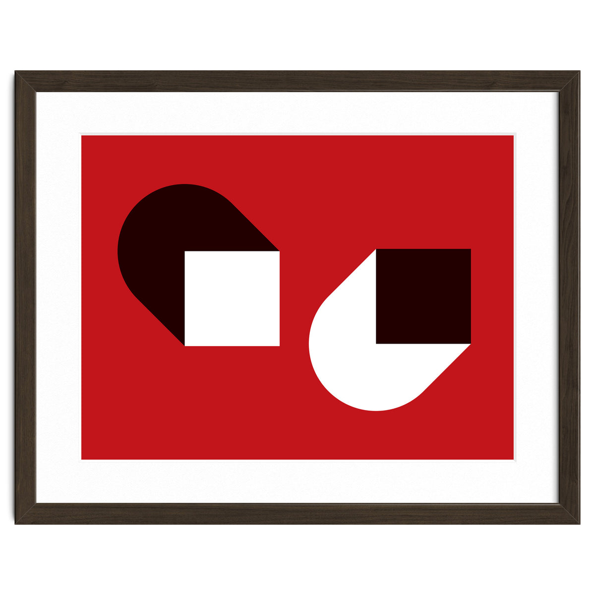 Geometric Shapes No. 38 - red, white & black