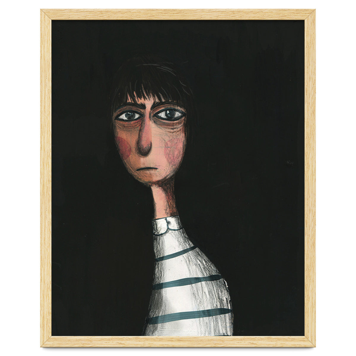 Seated Woman In Stripes