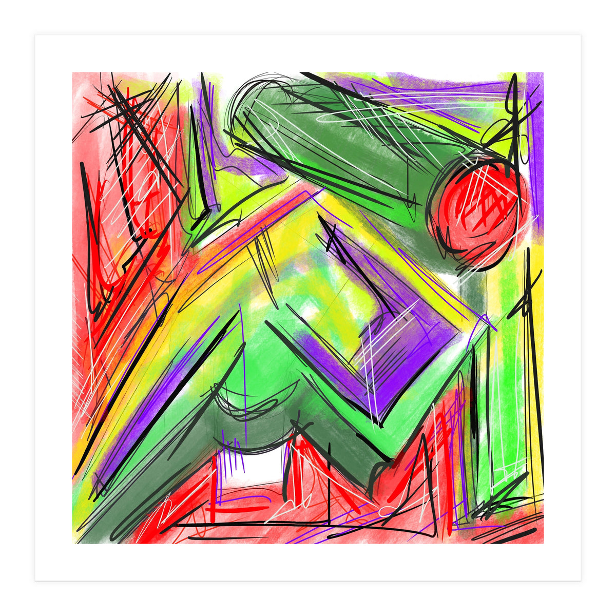 Colored Shapes In Perspective (Print Only)