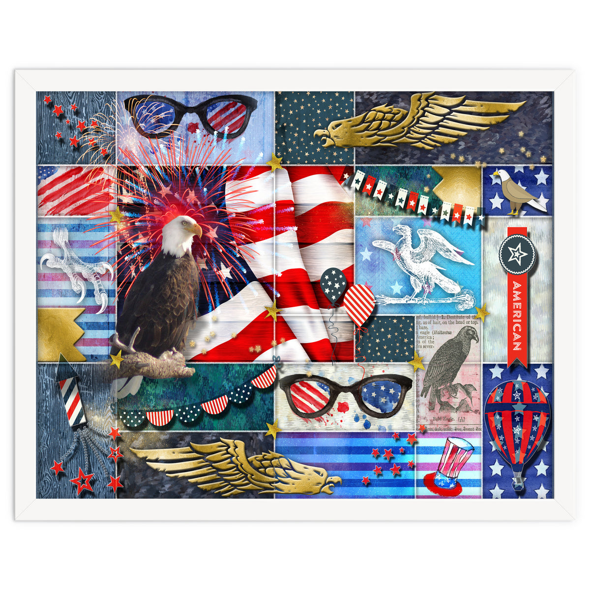 Americana Eagles Collage
