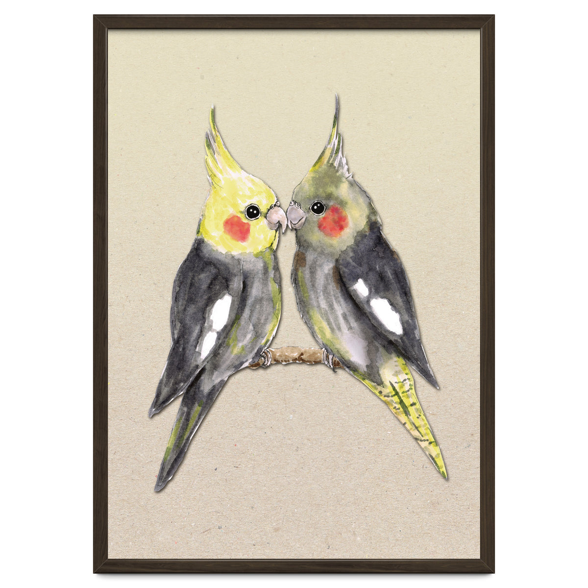 Two cute cockatiels