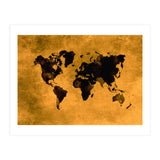 World Map black and yellow digital art (Print Only) thumbnail