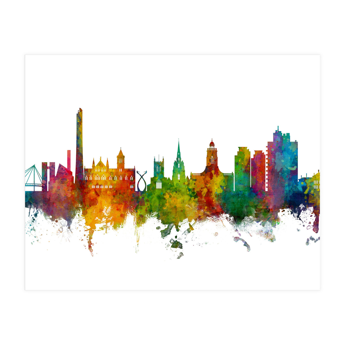 Northampton England Skyline (Print Only)
