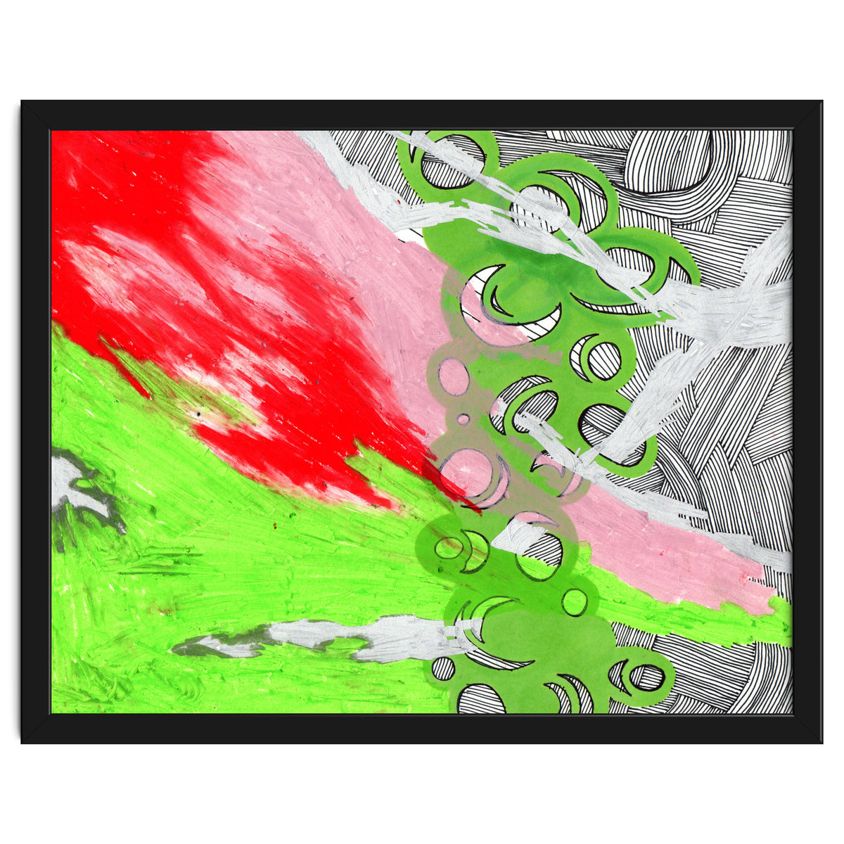 Green and Pink Spill