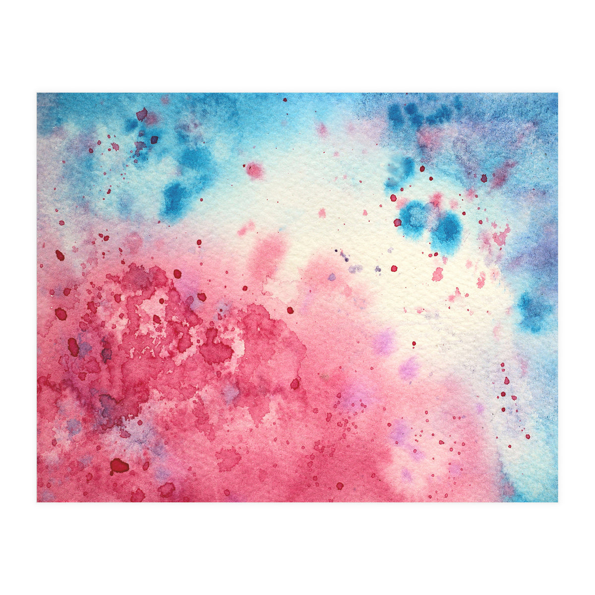 When pink meets blue || abstract watercolor (Print Only)