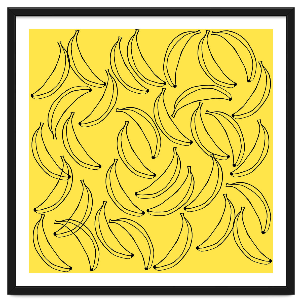 Bananas pattern on yellow background