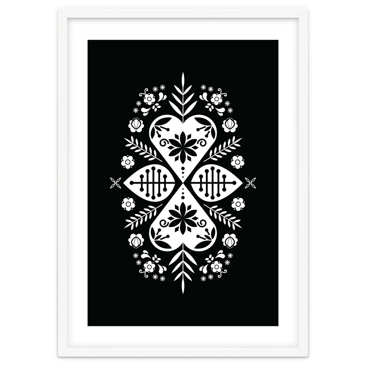 Scandinavian Folk Pattern Monochrome 01