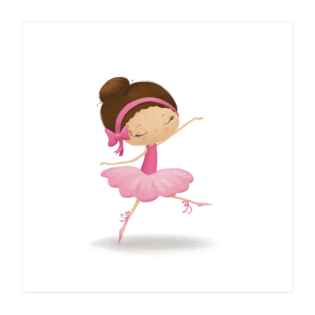 Adorable Leaping Ballerina Nursery Print (Print Only)