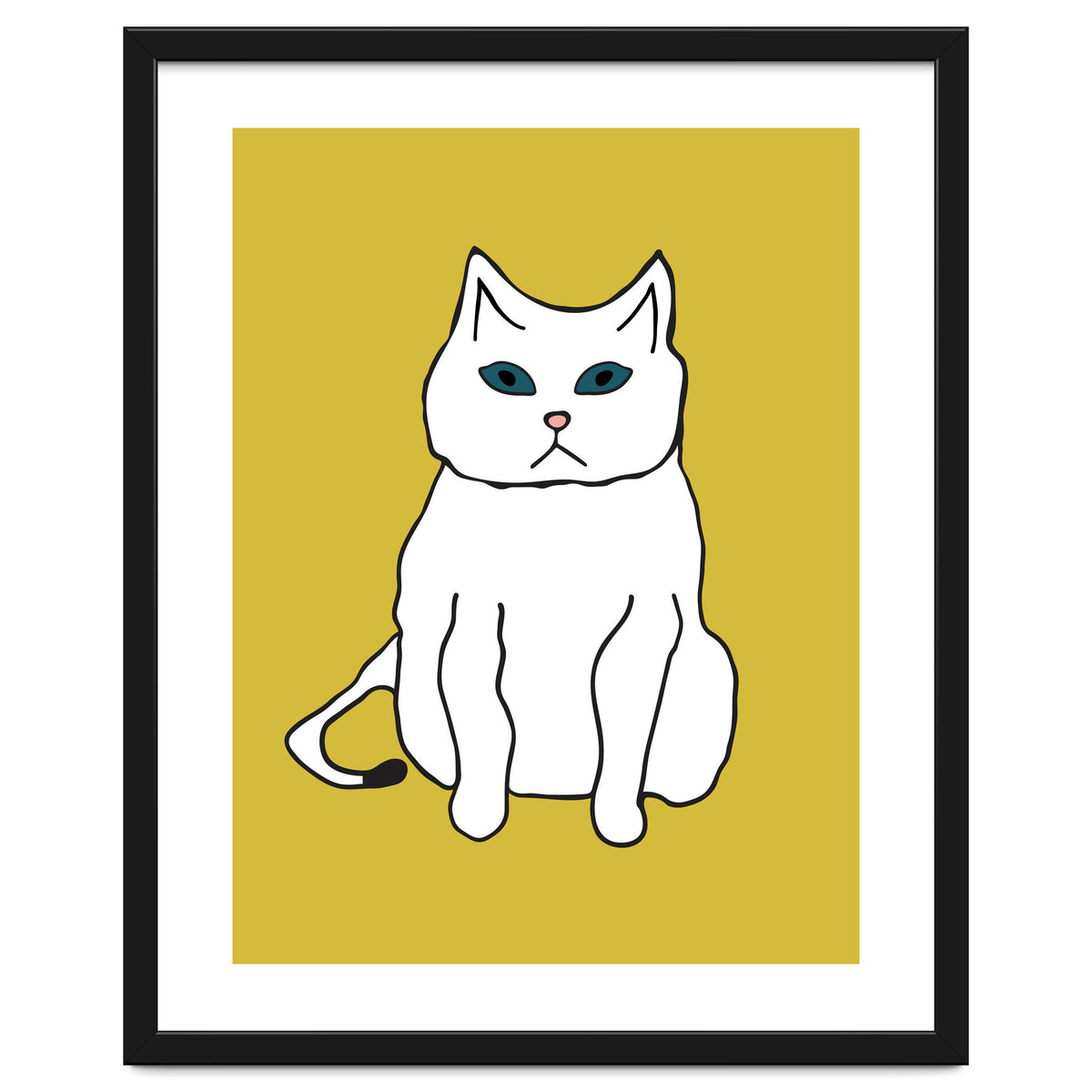 White Cat On Yellow