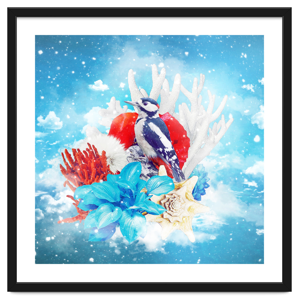 Floral Woodpecker In Winter